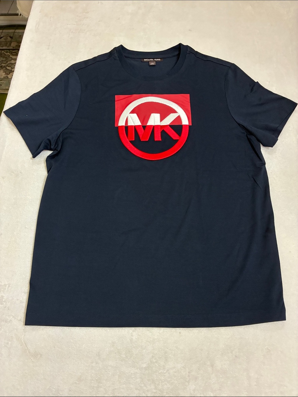 Michael Kors Men’s T-Shirt Navy with Big Logo